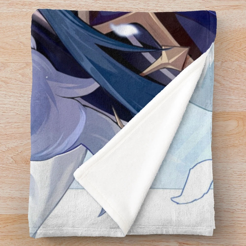 Genshin Impact Kaeya inspired plush blanket in anime style