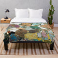 Plush blanket featuring a microscope photo of peridotite rock from Scotland