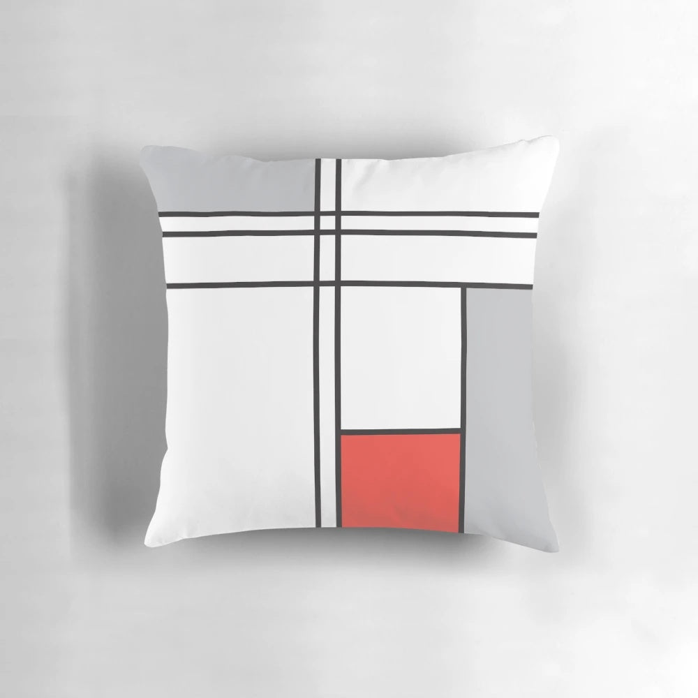 Vibrant abstract art pattern in a modern geometric design pillow