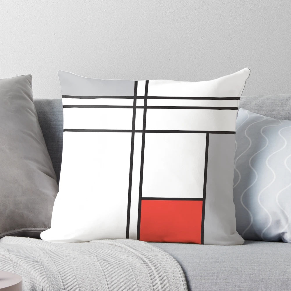 Vibrant abstract art pattern in a modern geometric design pillow