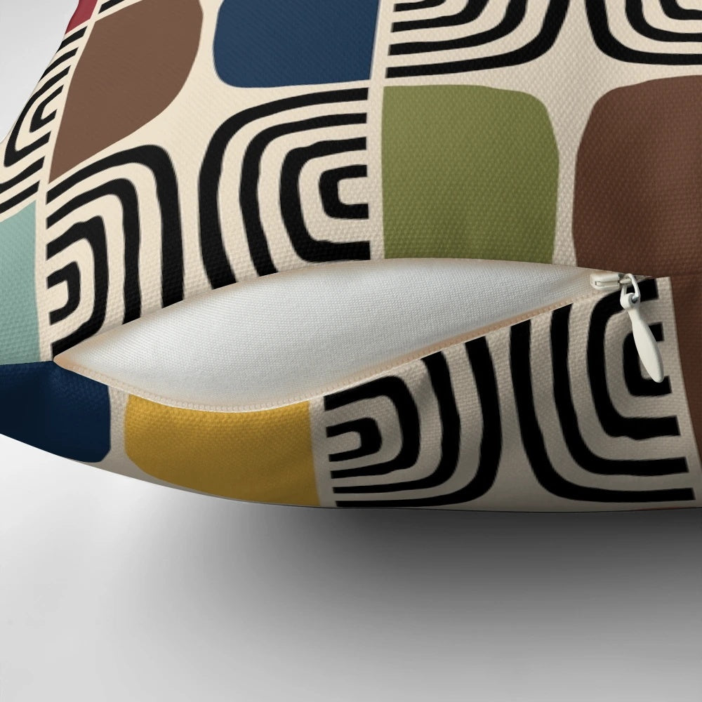 Mid century modern geometric abstract concentric circle pattern throw pillow