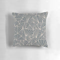A stylish grey and nude geometric abstract decorative pillow for modern home decor