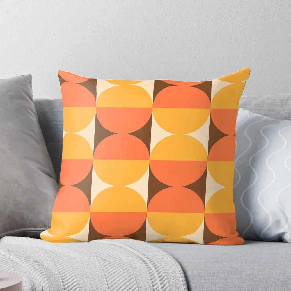 Mid century modern geometric abstract pattern decorative throw pillow