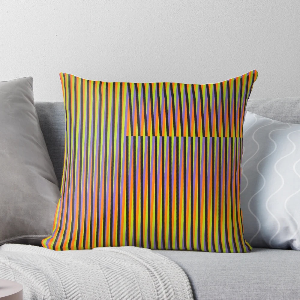 Pillow featuring geometric abstraction artwork by renowned Venezuelan artist Carlos Cruz Diez