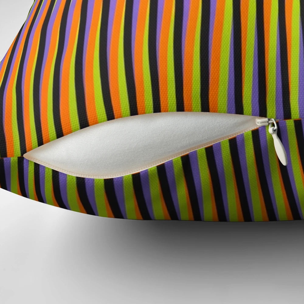 Pillow featuring geometric abstraction artwork by renowned Venezuelan artist Carlos Cruz Diez