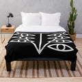 Evangelion Lilith-inspired plush blanket with geometric, line art design