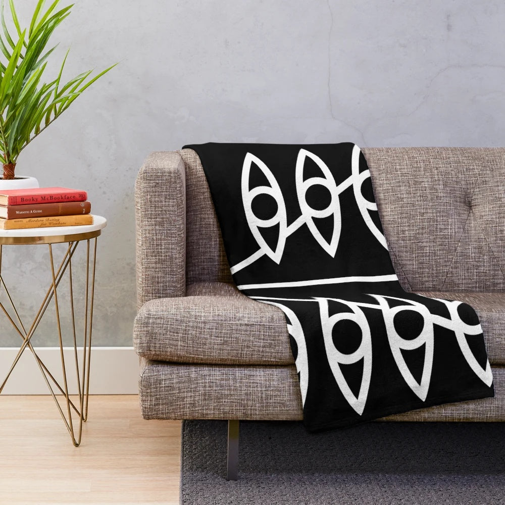 Evangelion Lilith-inspired plush blanket with geometric, line art design