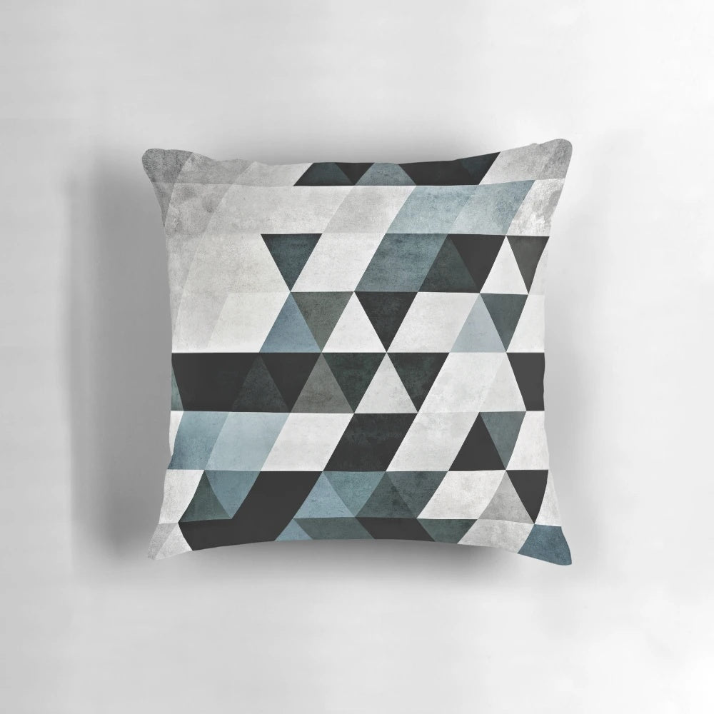Striking black and white abstract geometric wall art print for modern home decor