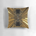 Stylish black and gold geometric design decorative throw pillow