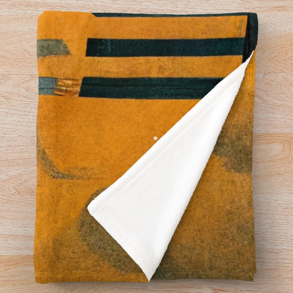 Geometric cubist print plush blanket for modern home decor