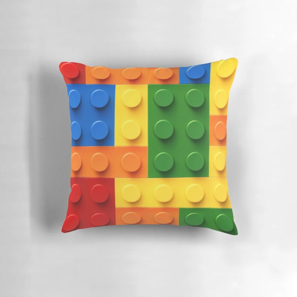 Colorful Lego-like building blocks in geometric shapes for creative play