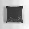 Geometric night court mountains design pillow