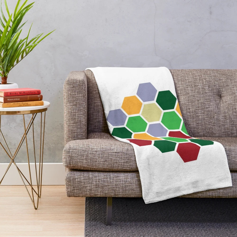 Settlers board game inspired geometric pattern plush blanket