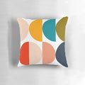Geometric semicircle patterned mid century modern style throw pillows