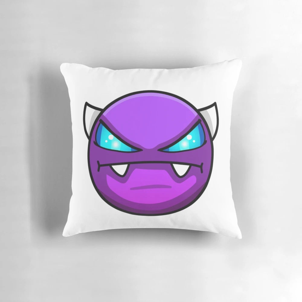 Geometry Dash Easy Demon Themed Pillow - Soft and Comfortable Home Decor