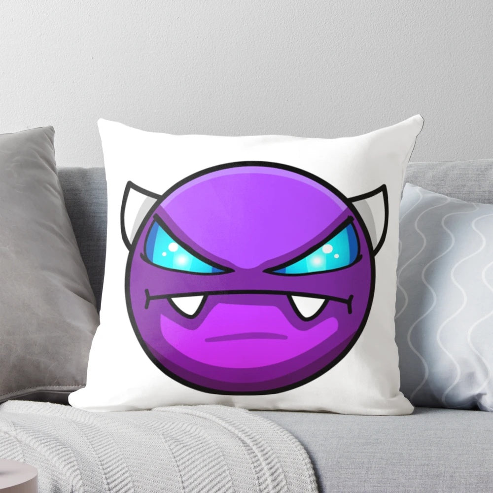 Geometry Dash Easy Demon Themed Pillow - Soft and Comfortable Home Decor