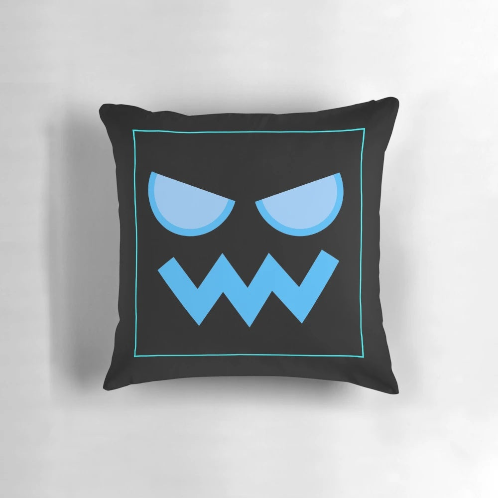Colorful geometric design Pillow featuring a funny gamer motif