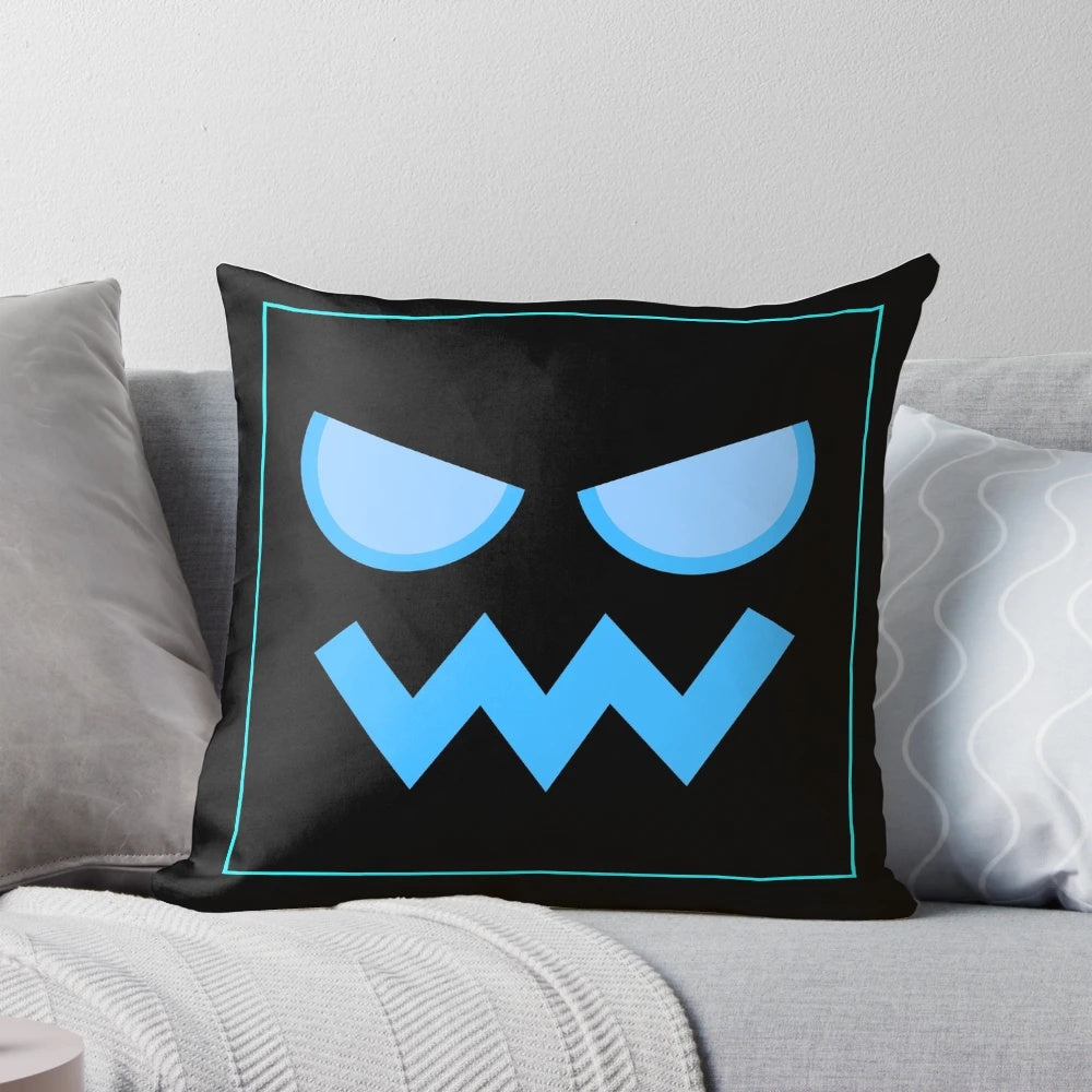 Colorful geometric design Pillow featuring a funny gamer motif