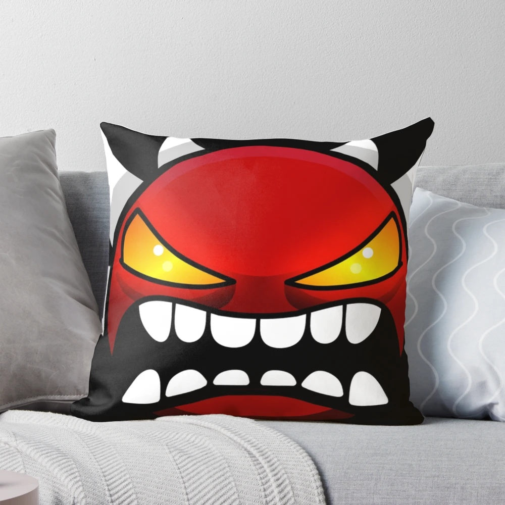 Geometry Dash Extreme Demon Themed Decorative Pillow