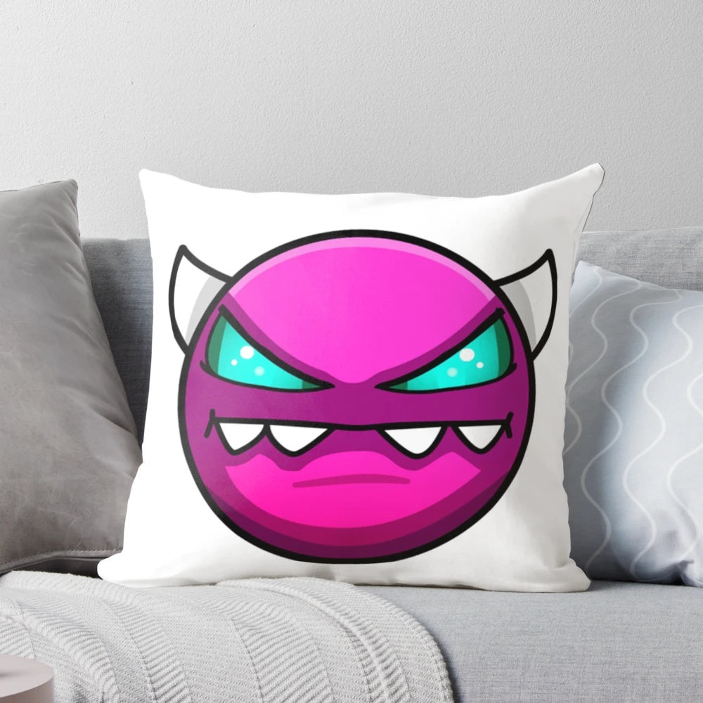 Geometry Dash Medium Demon Pillow - Comfortable and Stylish Gaming Accessory