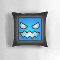 Geometry Dash themed pillow with a colorful geometric design, perfect for video game enthusiasts.
