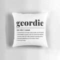 "Geordie" Newcastle United FC fan pillow with the city's iconic landmarks and Geordie sayings