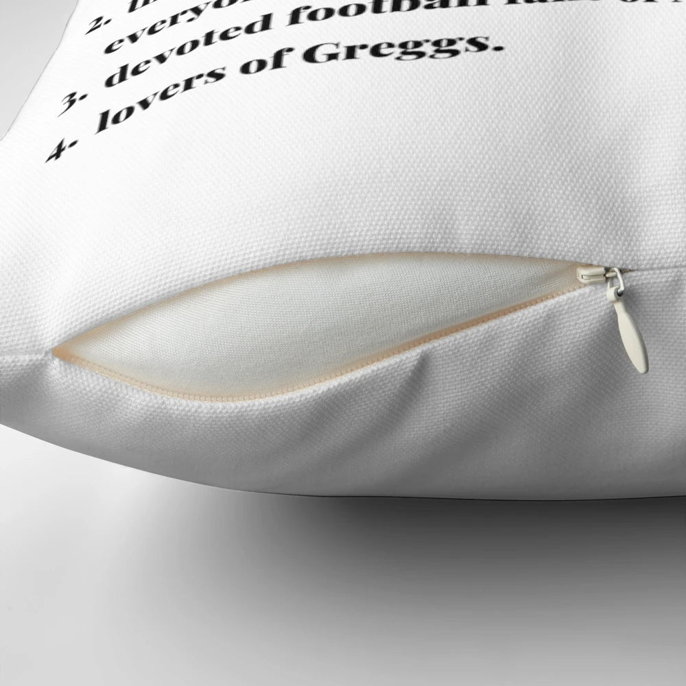 "Geordie" Newcastle United FC fan pillow with the city's iconic landmarks and Geordie sayings