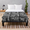 George Michael inspired plush blanket with lyrics and song titles