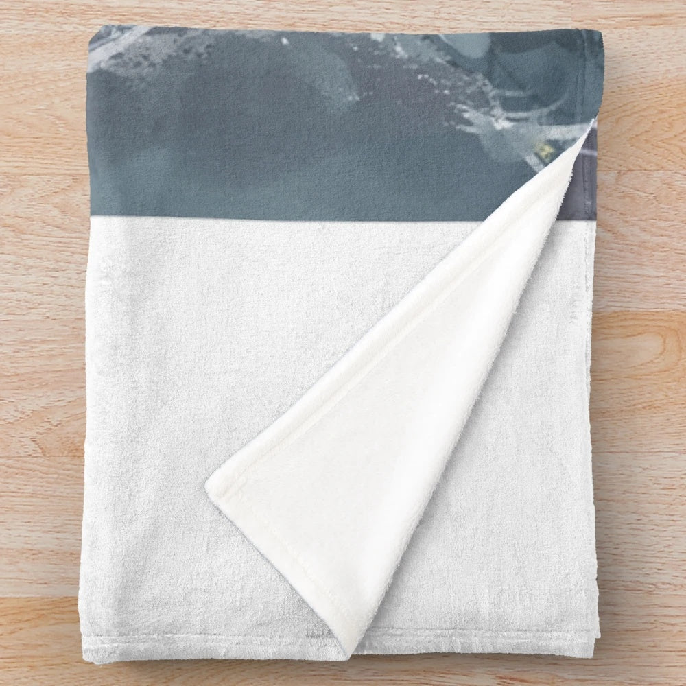 Geralt of Rivia inspired plush blanket with a portrait design