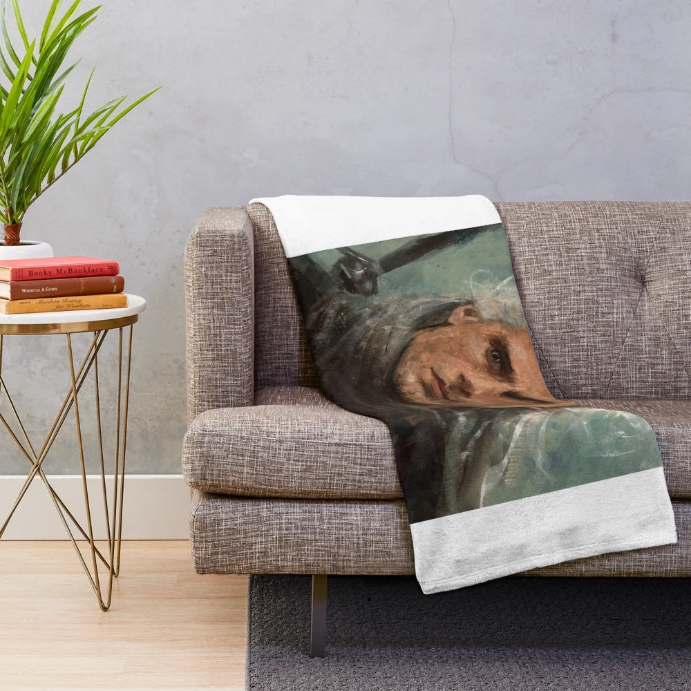 Plush blanket featuring Henry Cavill as Geralt of Rivia from the Witcher TV series