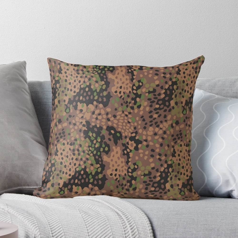 German military-style M44 pea dot camouflage pattern throw pillow