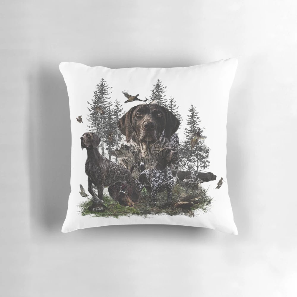 German Shorthaired Pointer Hunting Dog on Bird Hunting Pillow