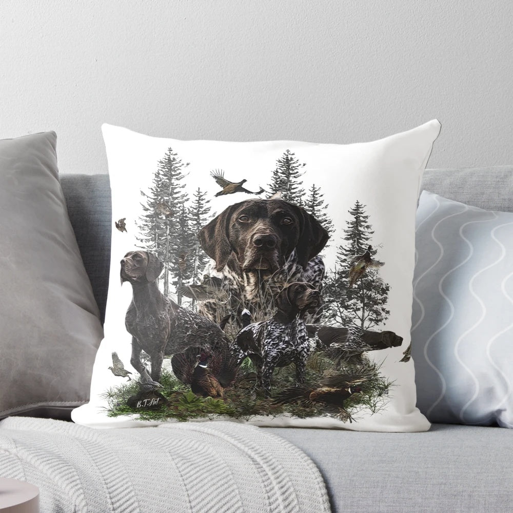 German Shorthaired Pointer Hunting Dog on Bird Hunting Pillow