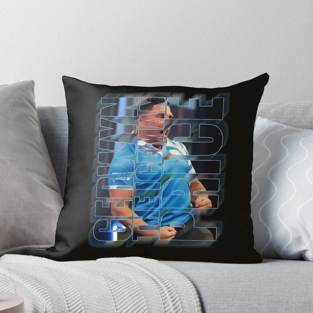Gerwyn Price "The Iceman" Darts Pillow featuring the Welsh darts player in action