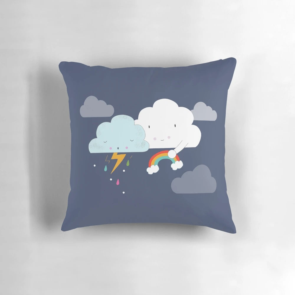 Soft, plush pillow in the shape of a cloud with "Get Well Soon" text, perfect for those feeling unwell.