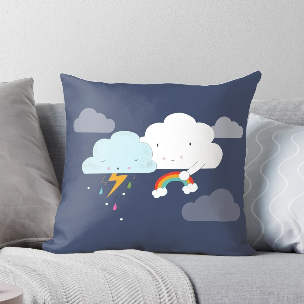 Soft, plush pillow in the shape of a cloud with "Get Well Soon" text, perfect for those feeling unwell.