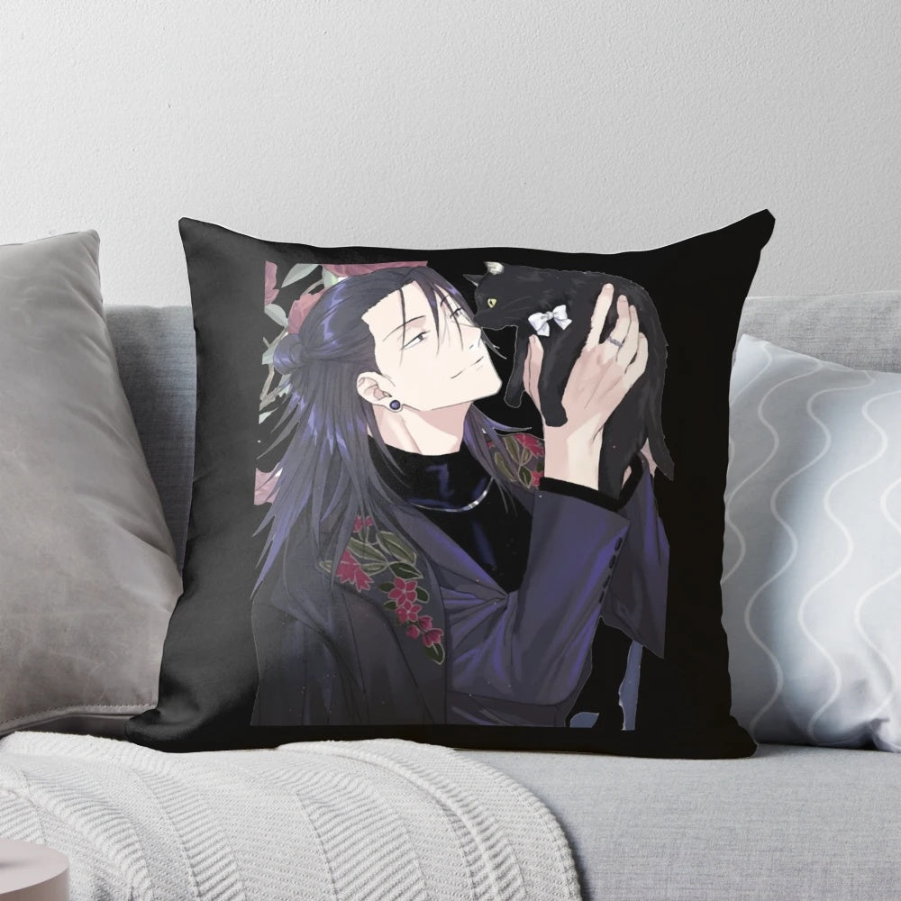 Soft and Comfortable Geto and a Cat Pillow for Home Decor