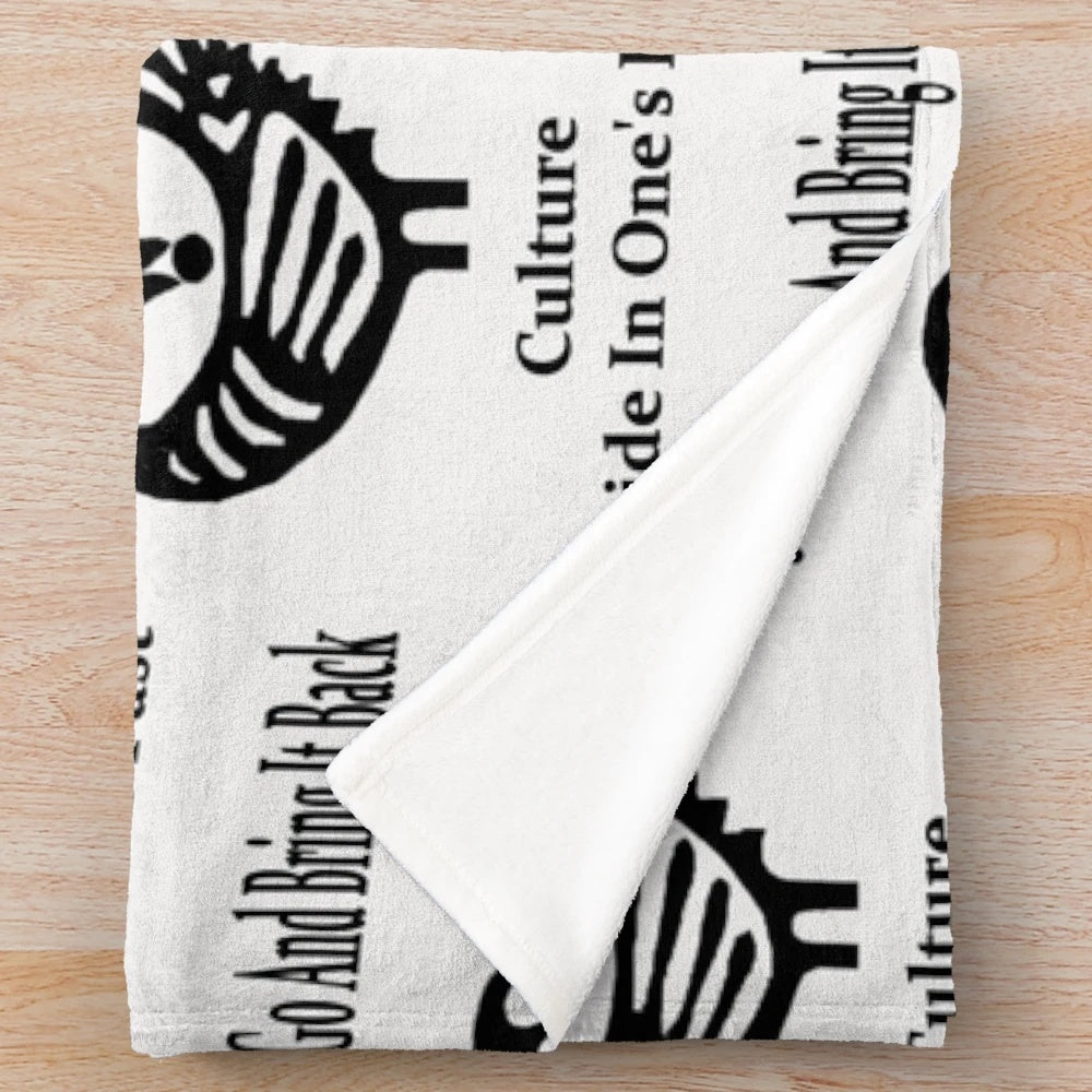 Plush blanket featuring the Ghanaian Adinkra symbol 'Sankofa
