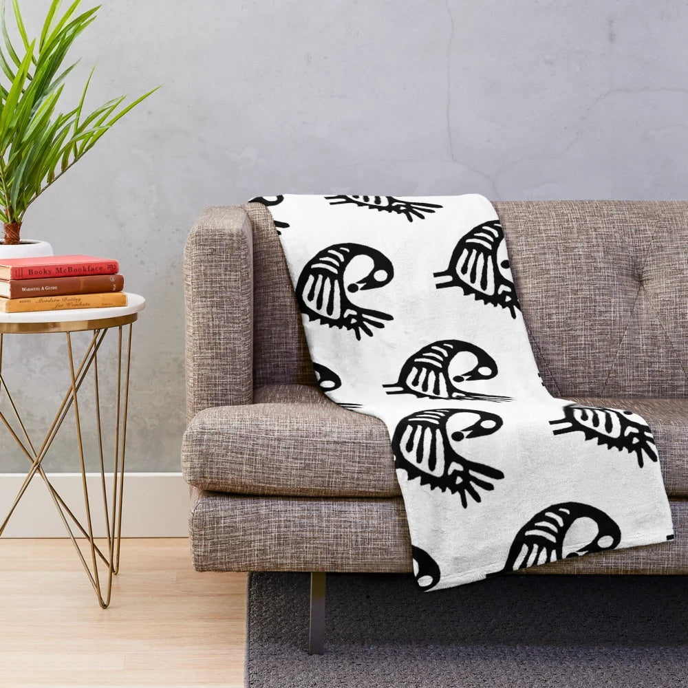 Ghanaian adinkra symbol 'Sankofa' printed on a soft, plush blanket