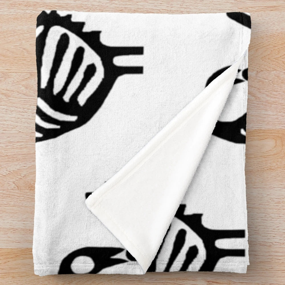Ghanaian adinkra symbol 'Sankofa' printed on a soft, plush blanket