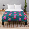 Ghibli anime-inspired plush blanket featuring a fish girl character