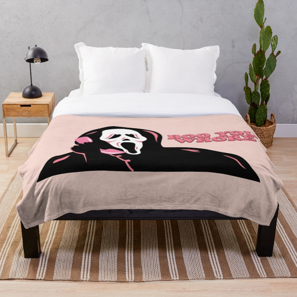 Ghost Face inspired plush blanket