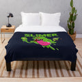 Soft and cozy plush blanket featuring the iconic Slimer character from Ghostbusters