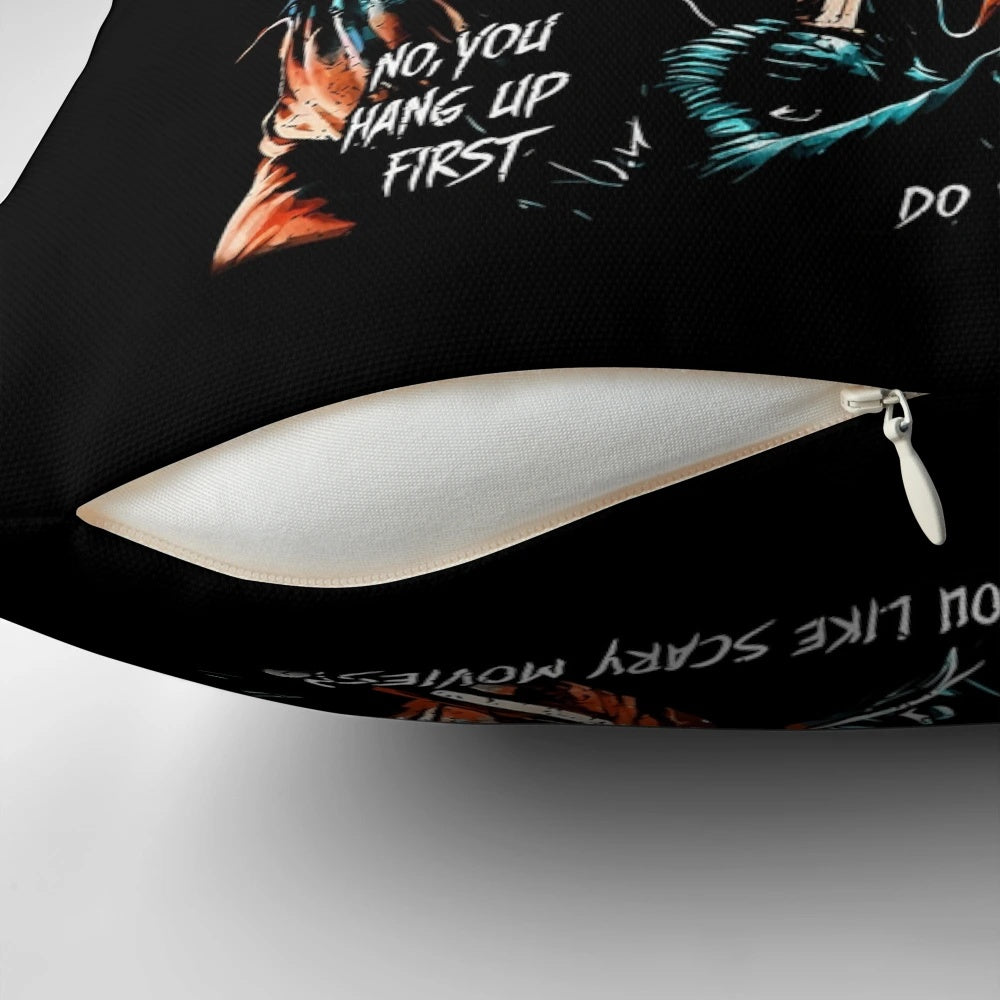 Ghostface inspired black and white throw pillow