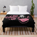 Ghostface inspired plush blanket with "No you hang up" design for horror and Scream fans