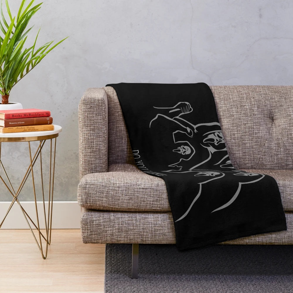 Ghostface inspired plush blanket for horror movie fans