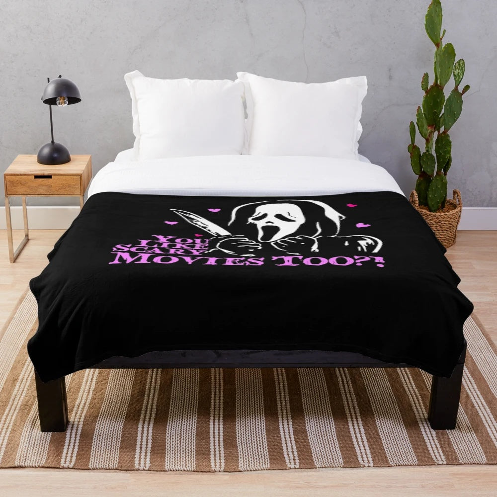 Ghostface scream plush blanket for horror movie fans