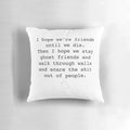 A cozy, ghostly-themed pillow celebrating the bond of lifelong friendship.