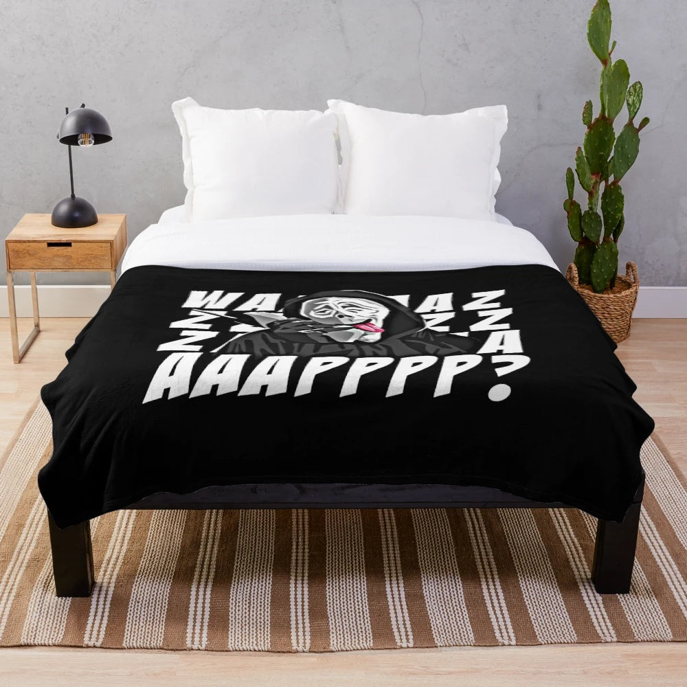 Ghostly Ghostface plush blanket with a frightening and creepy design