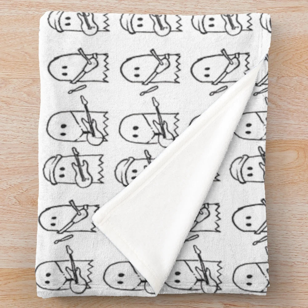 Ghostly plush blanket featuring characters from the TV show Julie and the Phantoms